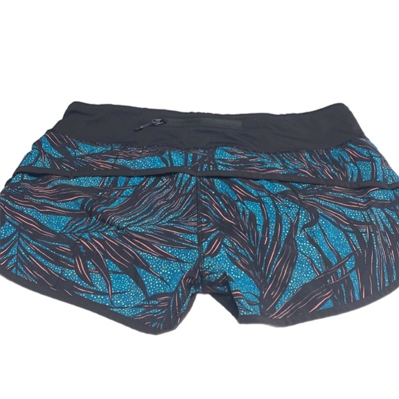 Lululemon Speed Short Palm Lace Tofino Teal Multi Black Size 8 - Picture 11 of 12